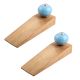 2 Pieces Sky Blue Round Ceramic Wooden Door Stopper